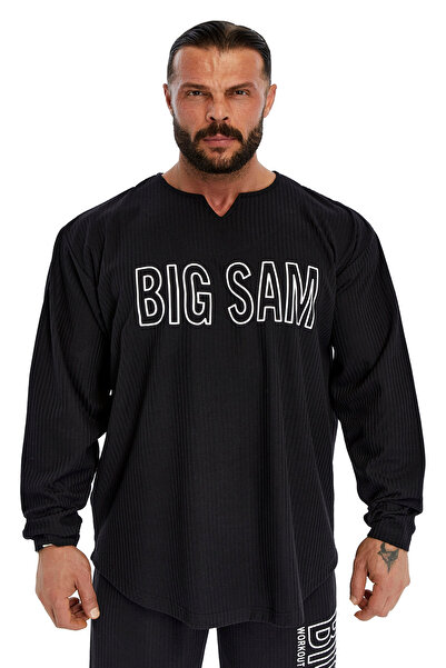 Big Sam Erkek Oversize Sweatshirt Yaka Detaylı Uzun Kollu 4743