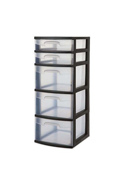 Sterilite 5-Drawer Storage Cabinet | Space Saving Organizer | Home & Office Use