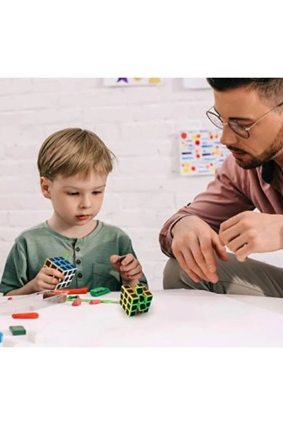 Limmy Intelligence Cube Colorful Quality Carbon Fiber Rubik's Patience Cube 3X3X3 Speed Cube - 1 Piece