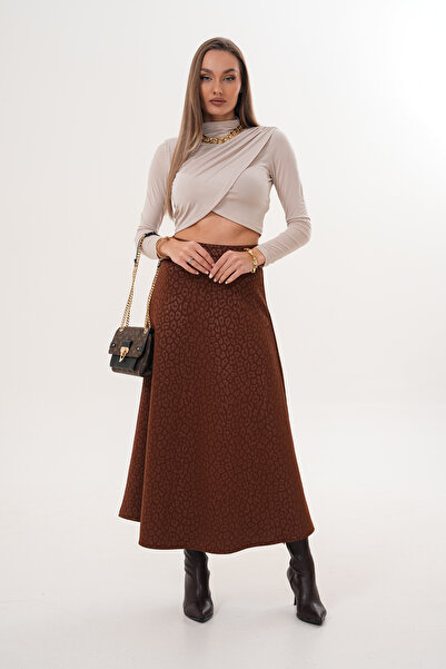 miss ledonna تنورة نسائية منقوشة بنمط سكوبا