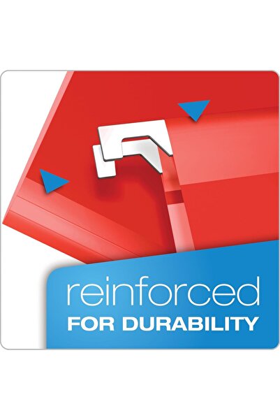 Pendaflex Reinforced Hanging Folders, Letter Size, Assorted Colors, 1/5 Tab, 25 Per Box