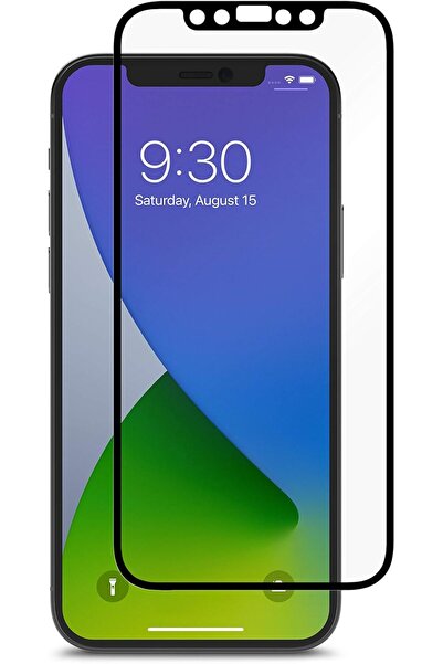 Moshi واقي شاشة iVisor AG غير لامع لهاتف iPhone 12 Pro Max (إطار أسود)