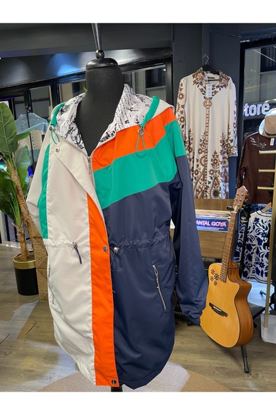 Veto Jeans Women's Casual Fit Long Sleeve Raincoat Jacket with Hat