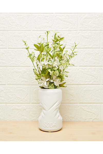 REDTAG White Grass Lily Arrangement In Ceramic Vase