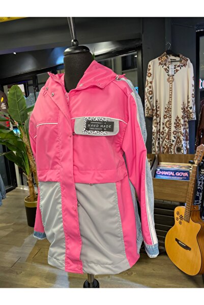 Dadali Women's Relaxed Fit Hooded Colorful Long Sleeve Jacket Raincoat