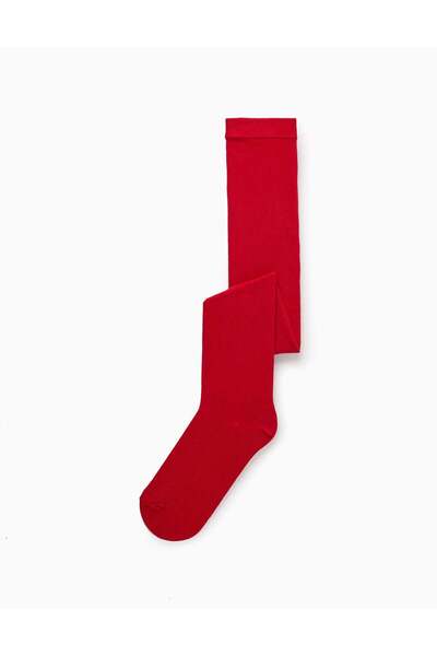 Ziddy Cotton Anti-Pilling Tights for Girls, Red