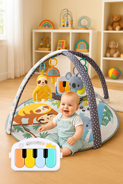 Bebelul Salteluta interactiva pentru bebelusi cu pian si jucarii Koala