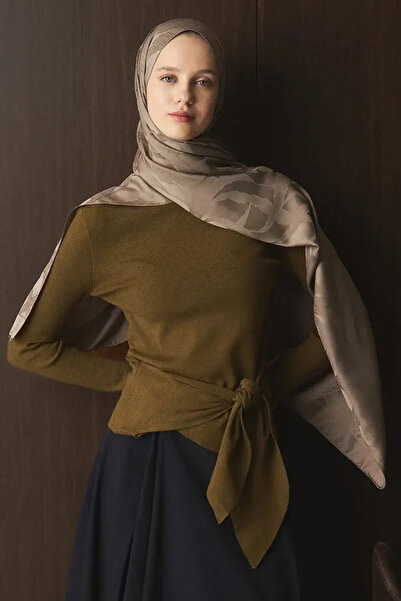 Madame Polo Naiya Jakar Şal Wave Desen - Vizon