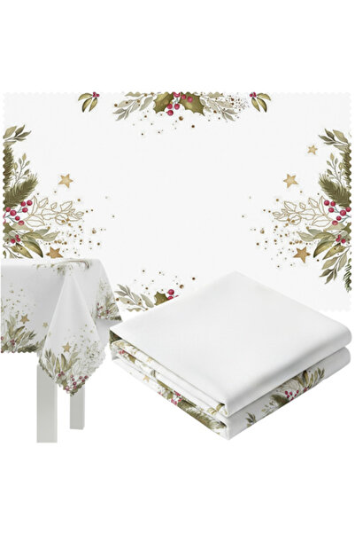 zola Festive pattern tablecloth, 220 x 140 cm, polyester, white