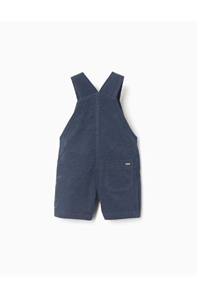 Ziddy Corduroy dungarees with front pocket 'B&S' for baby boys, dark blue