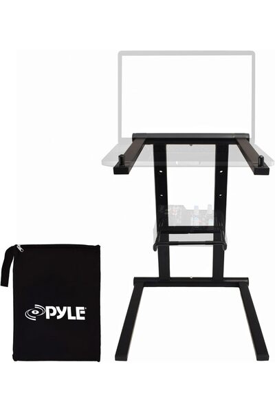 PYLE حامل كمبيوتر محمول قابل للطي - ارتفاع قابل للتعديل مع صينية ملحقات إضافي...