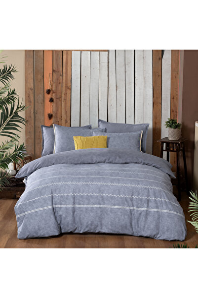 Sarev Shaw Blue Double Size 100% Cotton Flannel Duvet Cover Set