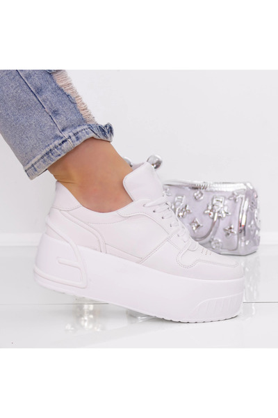 mei Women's Platform Sneakers 3AL28 White