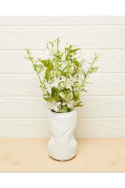 REDTAG White Grass Lily Arrangement In Ceramic Vase