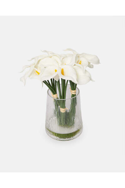 REDTAG White Artificial Calla Lily In Glass Vase