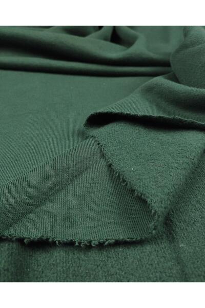 Kumaş Parça Διπλό χτενισμένο ύφασμα σε σκούρο πράσινο χρώμα Πλάτος: 150 cm