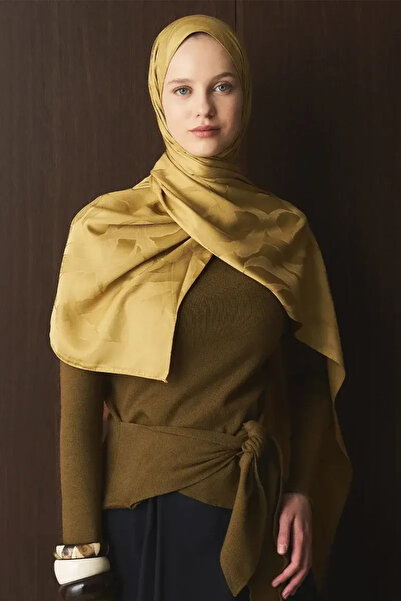 Madame Polo Naiya Jacquard Shawl Wave Pattern - Mustard
