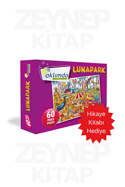 AKLIMDA ZEKA OYUNLARI Lunapark 60 Parça Puzzle (Hikaye Kitabı Hediye)