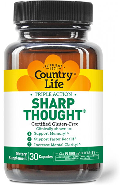 COUNTRY LIFE كبسولات ثلاثية المفعول للفكر الحاد، 30 كبسولة