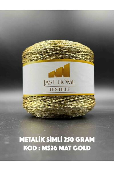 Jast Textile Metalik iki Büküm Simli Kağıt Ip , 250 gram , 420 Metre , 100% P...