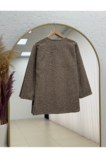 MİHRA STORE Allison 3 Χρυσό Μπουφάν Κασμίρ-ZN4219 Καφέ