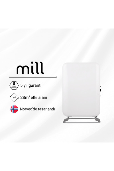Mill Elektrikli Taşınabilir Yağlı Radyatör Isıtıcı WiFi Bağlantılı