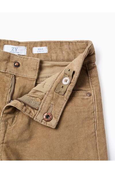 Ziddy Corduroy trousers 'slim fit' for boys, dark beige