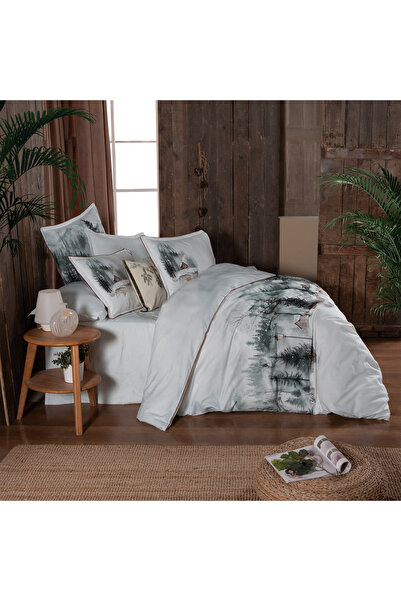 Sarev Connel White Flannel Double Duvet Cover Set