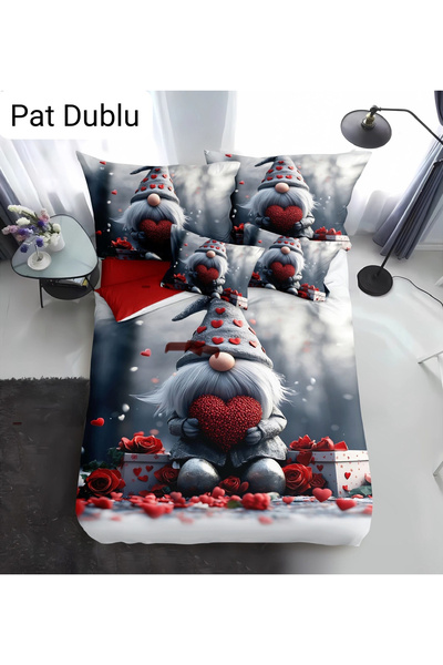 FIONNA.RO Lenjerie Din Bumbac Tip Finet Craciun - Spiridusul Iubaret