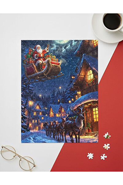 PRİNTOPİA DESİGN Yılbaşı Merry Christmas Noel Baba Temalı 99 Parça Puzzle Yap-Boz Hediyelik Eşya