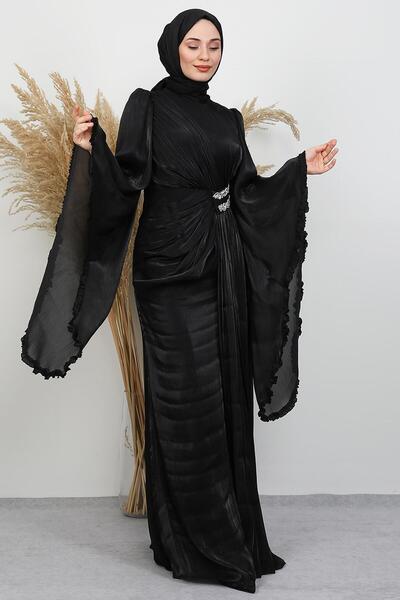 GİYZAMİLA Lena Yoryo Evening Dress Black