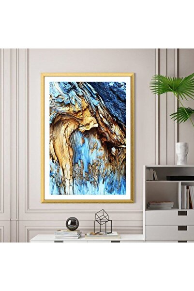 Araste Dekorasyon Gold & Blue Texture 2 Frame and Poster - G1022