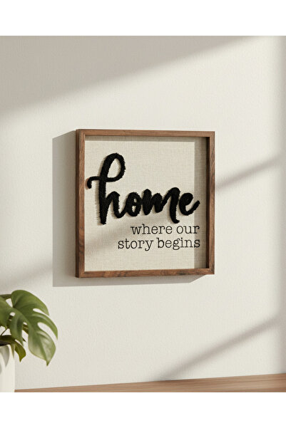 REDTAG لوحة فنية جدارية باللون البيج بعنوان "المنزل"