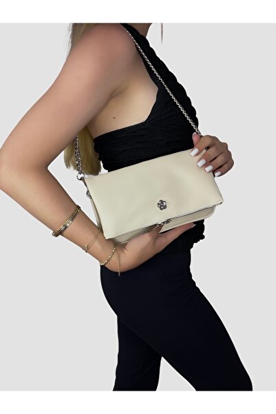 BK Bags & Accessories حقيبة يد وكتف نسائية مع حزام سلسلة