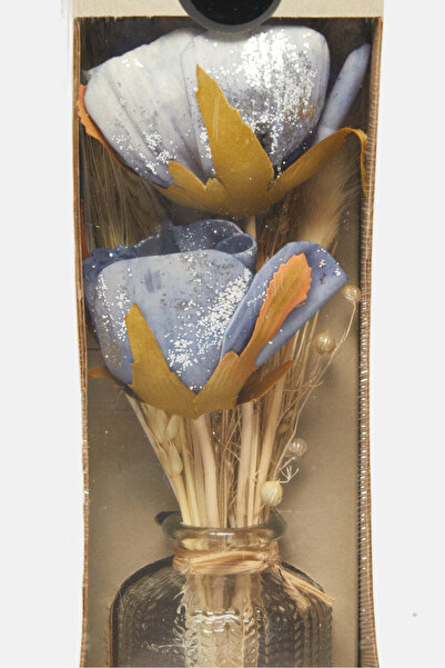 REDTAG Blue Dry Flower Arrangement In Glass Vase