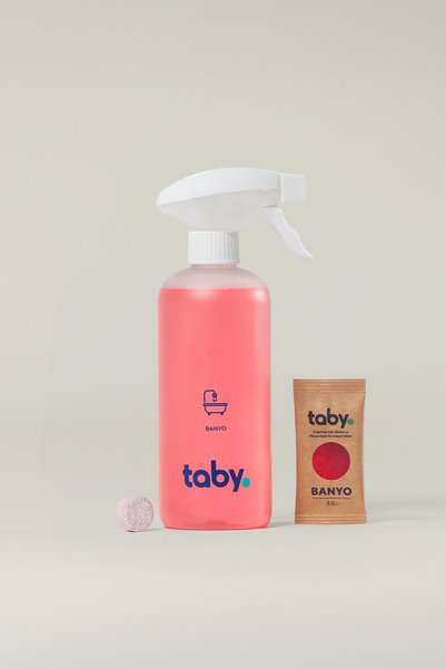 TABY Doğal Kaynaklı Bitkisel ve Mineral Bazlı Banyo Temizleyici Başlangıç Seti-Kireç Sökücü-1Şişe+2Tablet