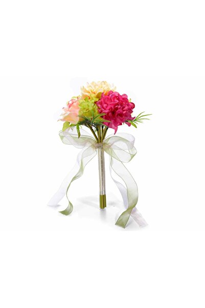 Decorer Τεχνητό μπουκέτο ορτανσίες, πολύχρωμο, 10 εκ. x 28,5 εκ.