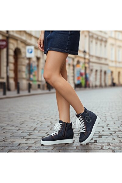 OEM Women's high-top sneakers, lightweight, ideal for all seasons, lace-up and zipper closure, Q983