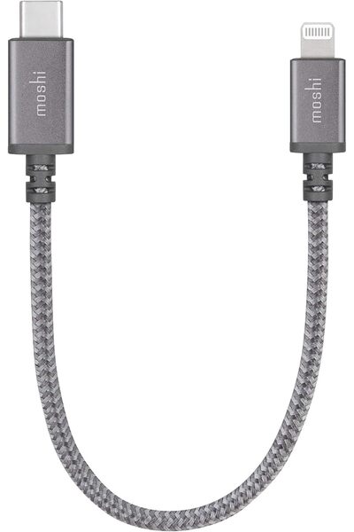 Moshi Integra USB-C Charge/Sync Cable with Lightning Connector, 0.25 m, Titan...