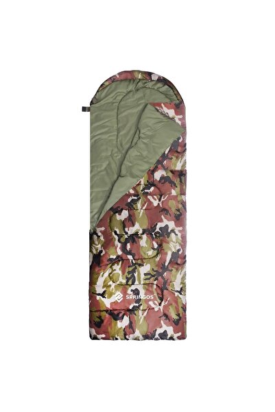 Springos 2-in-1 Camping Sleeping Bag, Camouflage, 210 x 73 cm,