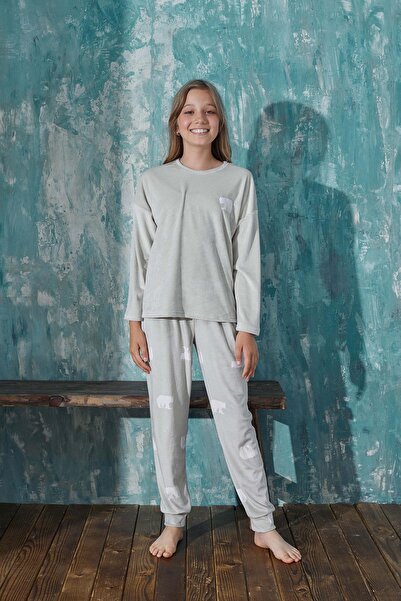 Mihra طقم بيجامة مخملية للأطفال 13353-63