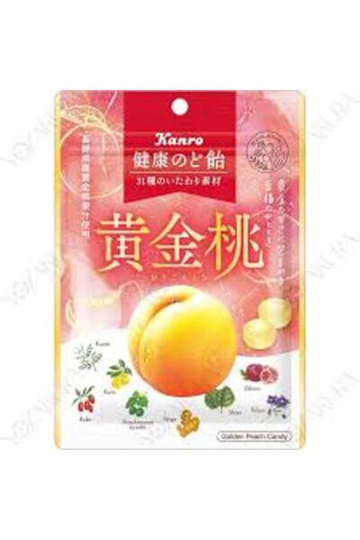 Kanro معينات صحية للحلق بنكهة الخوخ الذهبي 80 جرام