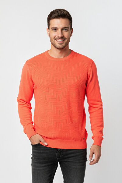 Pulltonic Erkek Bisiklet Yaka Geometrik Desenli Kazak