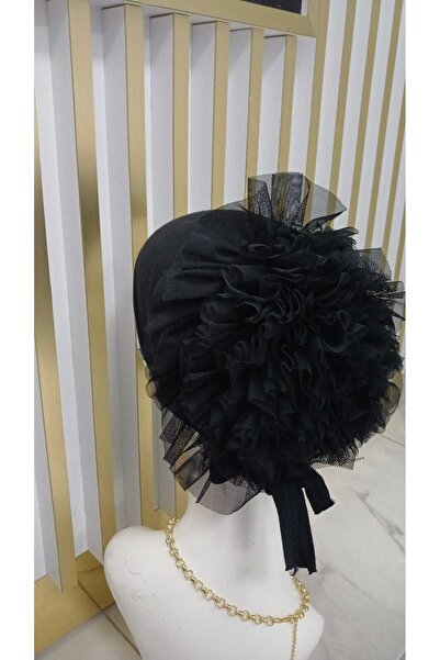 Eşarpevi Dikişsiz penye fırfırlı büyük boy bone