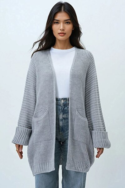 VAGGON Double Pocket Double Sleeve Thessaloniki Knit Long Knitwear Cardigan