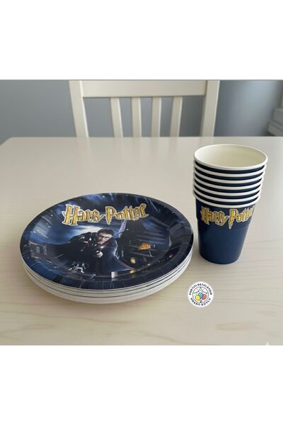 Partini Renklendir Harry Potter Tabak Bardak Seti Doğum Günü Seti 8'li