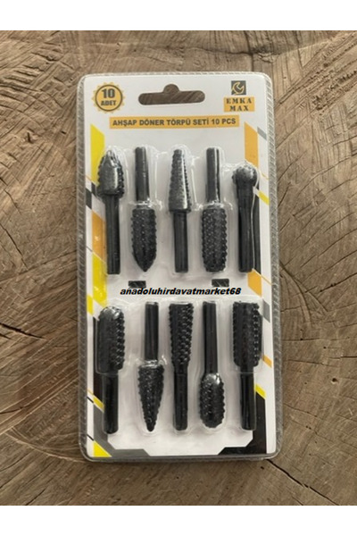 Emka ÇELİK AHŞAP TÖRPÜ SETİ AĞAÇ TÖRPÜLEME UCU AHŞAP EĞE SETİ 10 PCS