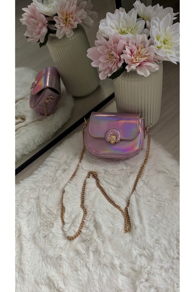 ESNEVA Women's Mini Size Gold Chain Stylish Design Cross Strap Hand and Shoulder Bag