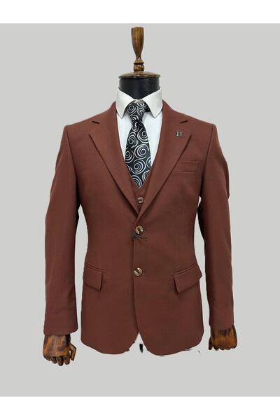 HERMOSE Tile Color Vest Set Suit – Modern Fit