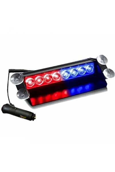 Unbranded/Generic Car windshield strobe light red/blue, 12V, 8W, suction cup mount